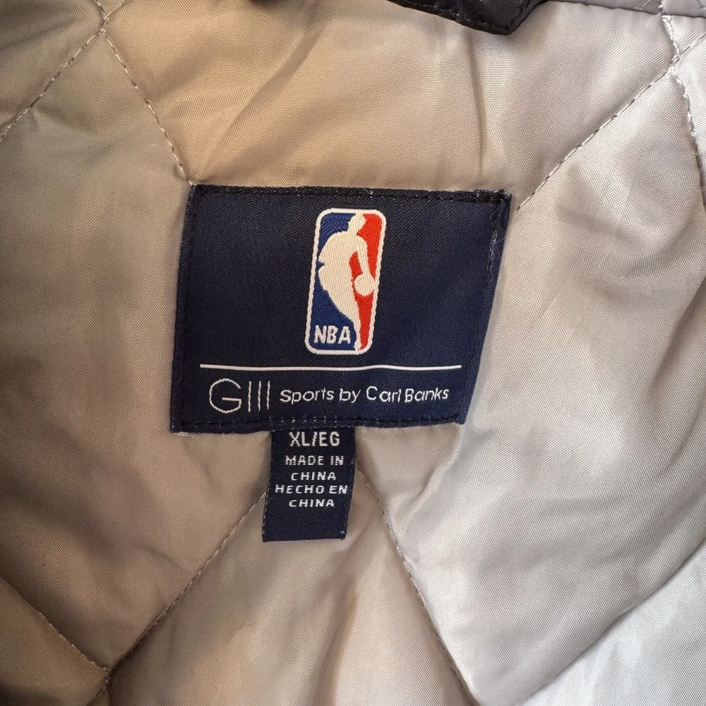 G-III Sports San Antonio Spurs Puffer‎ Jacket XL Black Quilted Hooded NBA